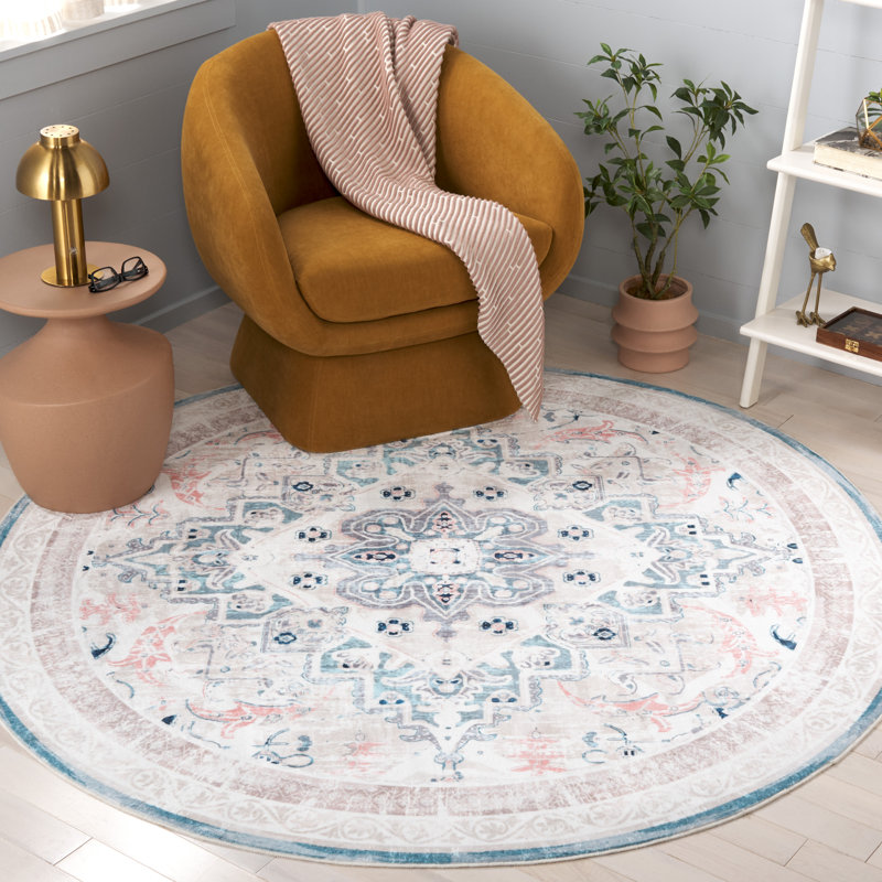 Tapis sud-ouest lavable à la machine Maritess, Rond 6 pi