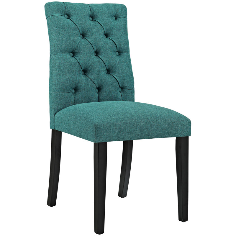 Modway Duchess Button Tufted Fabric Dining Chair, Teal 