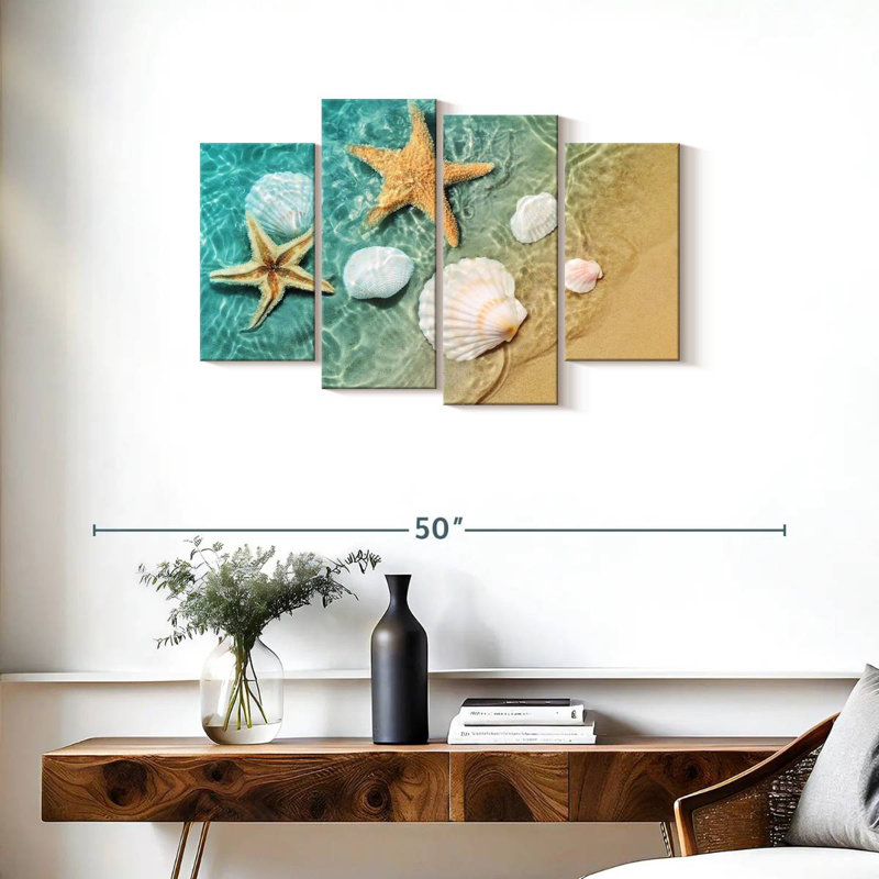 Étoile de mer et coquillages Alvord, H 22 po x l 36 po