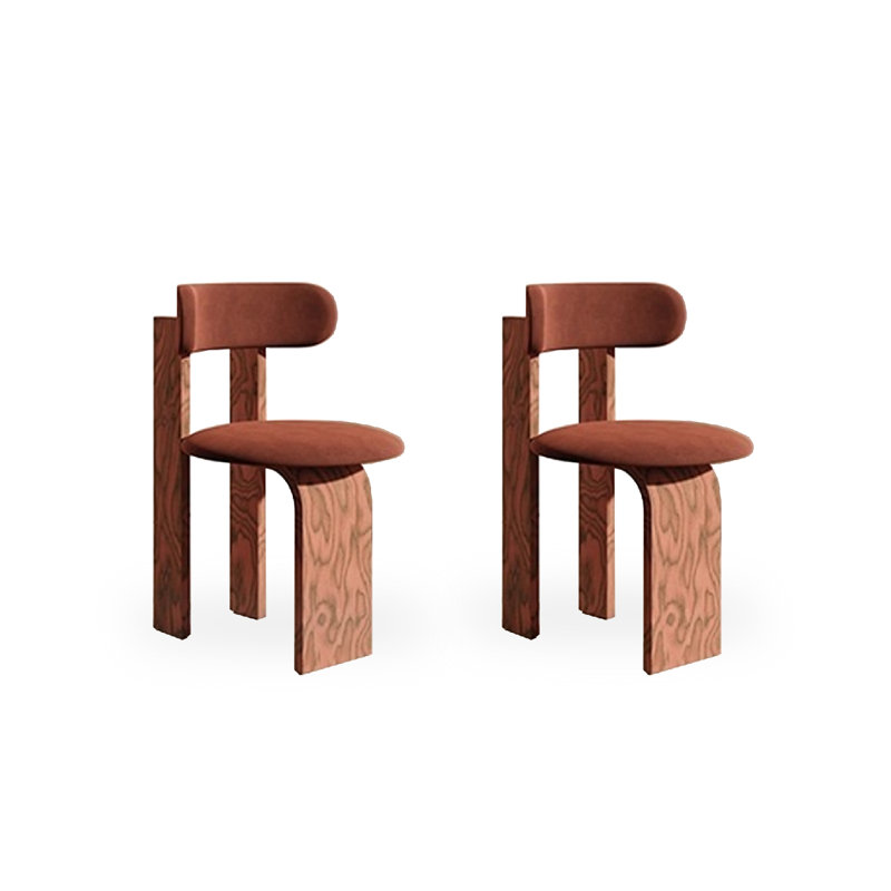 Chaises de salle à manger modernes et simples en bois massif en forme de corne
