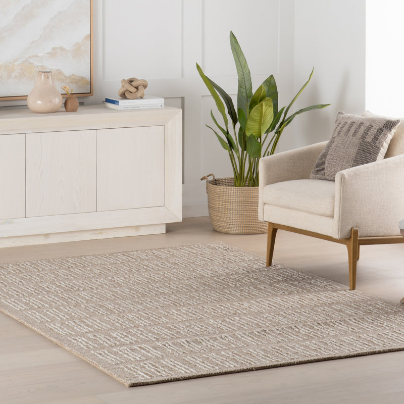 Tapis en laine touffeté à la main Halbeth, Rectangle 6 pi x 9 pi