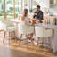 Tabourets de bar pivotants en chenille avec accoudoirs-382132036