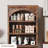 Rustic Arched 5-Tier Bookshelf - Tall Bookcase with Open Shelving and Metal Corners for Living Room, Bedroom or Home Office-2055058234