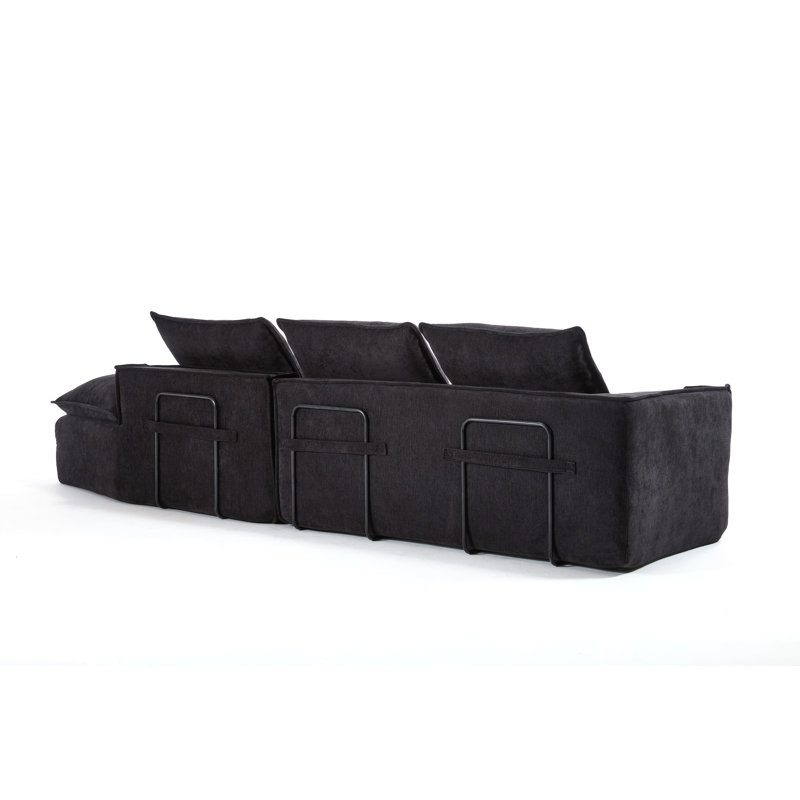Canapé modulaire Modern, Tissu noir