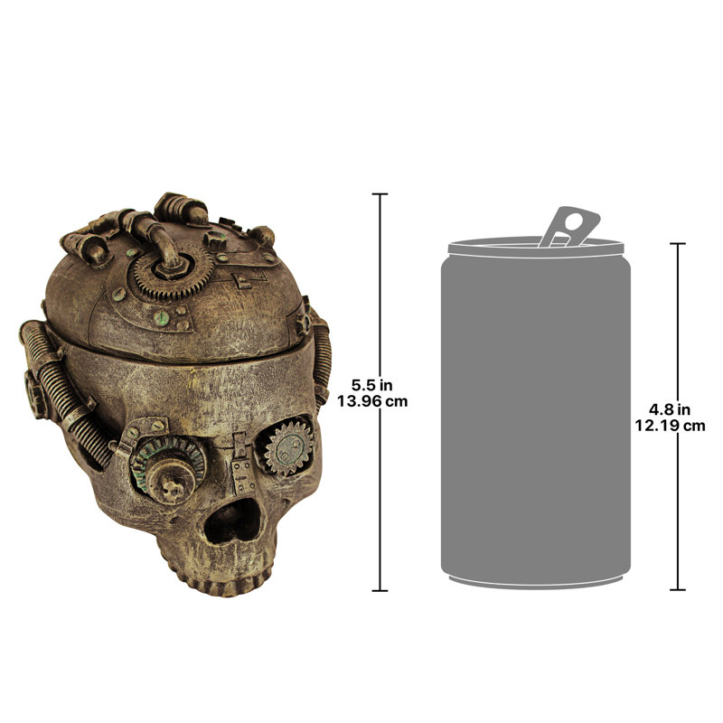 Steampunk Skull Containment Vessel Sculpture