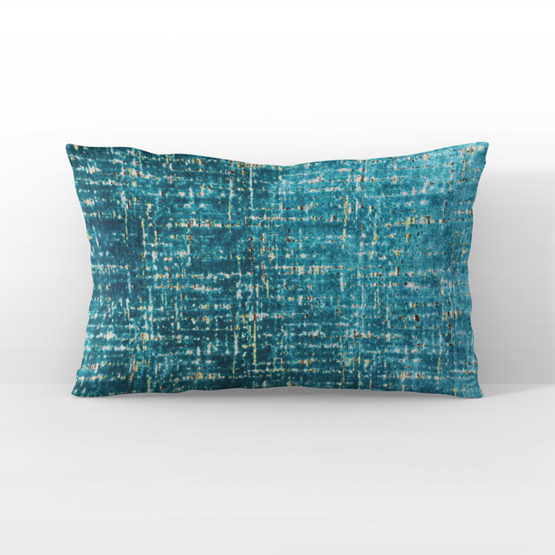 Coussin Plutus Luxe Aurora, Carrée, H 24 po x l 24 po, Doré / Sarcelle
