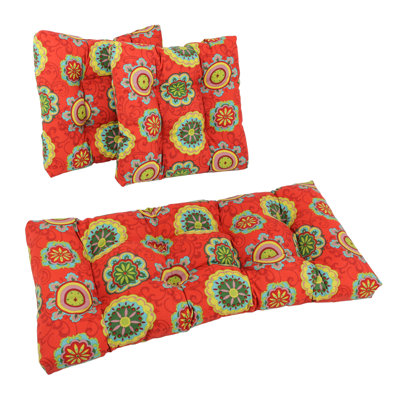 Coussin de canapé carré en polyester filé carré pour l'extérieur (ensemble de 3) Farrington Terrace