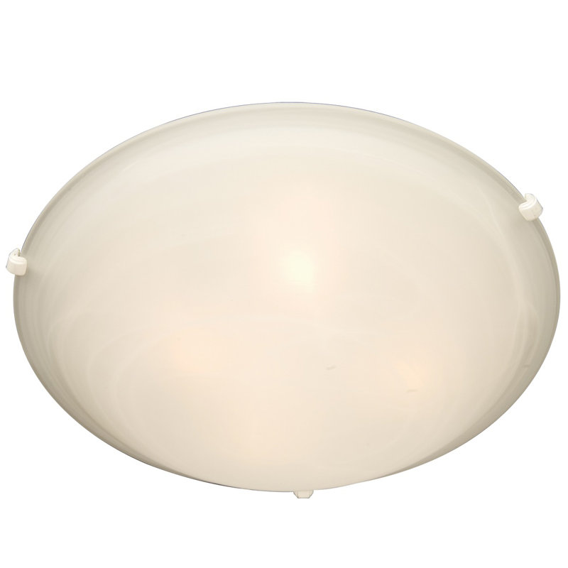 Olli Glass Flush Mount, Marble/White, 6" H x 20" W