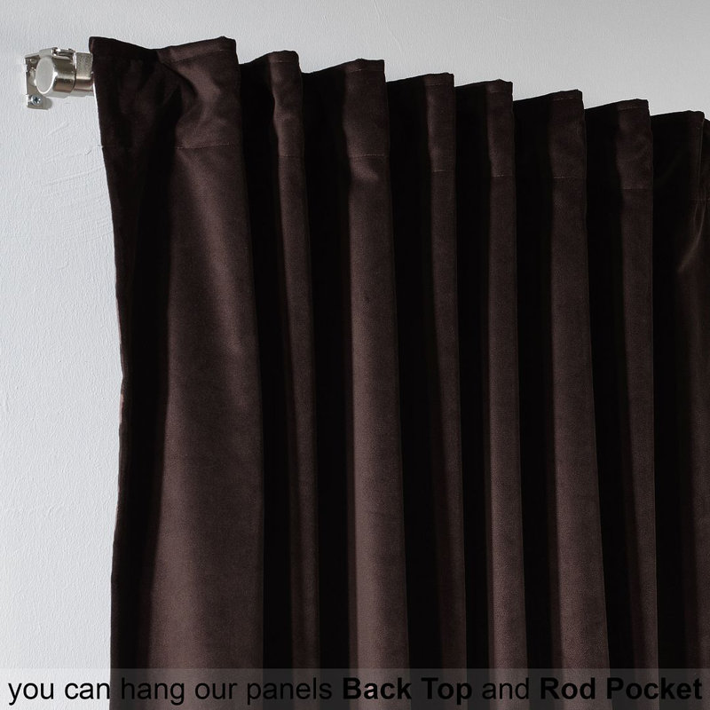 Panneau simple décoratif extra large en velours mat sur mesure, L 52 po x L 168 po, 23 BRUN