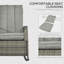 Chaise berçante d'extérieur en rotin, fauteuil inclinable pour terrasse avec coussins moelleux