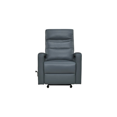 Fauteuil inclinable, cuir bleu-gris et similicuir