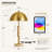 23.6" Modern Gold Table Lamp with Dual Pull Chain for Bedroom Living Room Study Room