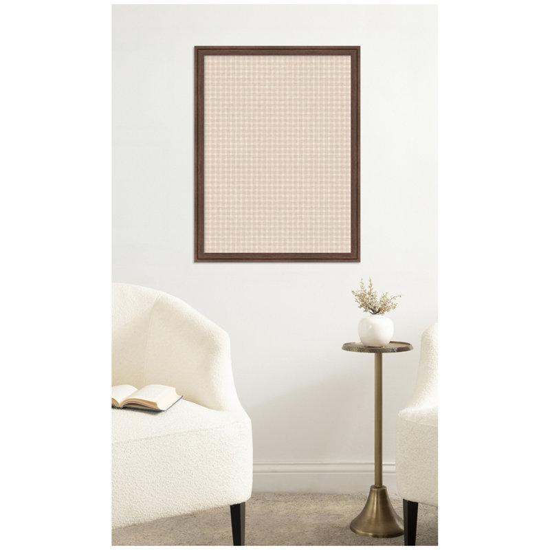 Tableau d'affichage en lin encadré en tissu, Beige, Brun moyen Florence, H 26 po x l 20 po x P 1,25 po