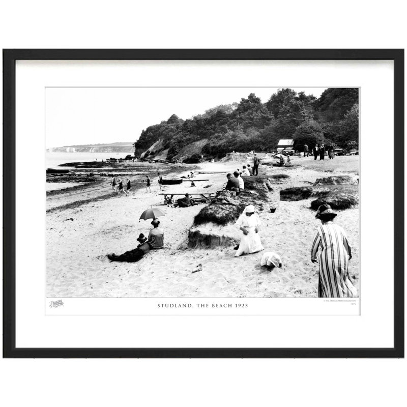 Studland, The Beach 1925 by Francis Frith - Single Picture Frame Print, 40cm H x 50cm W x 2.3cm D