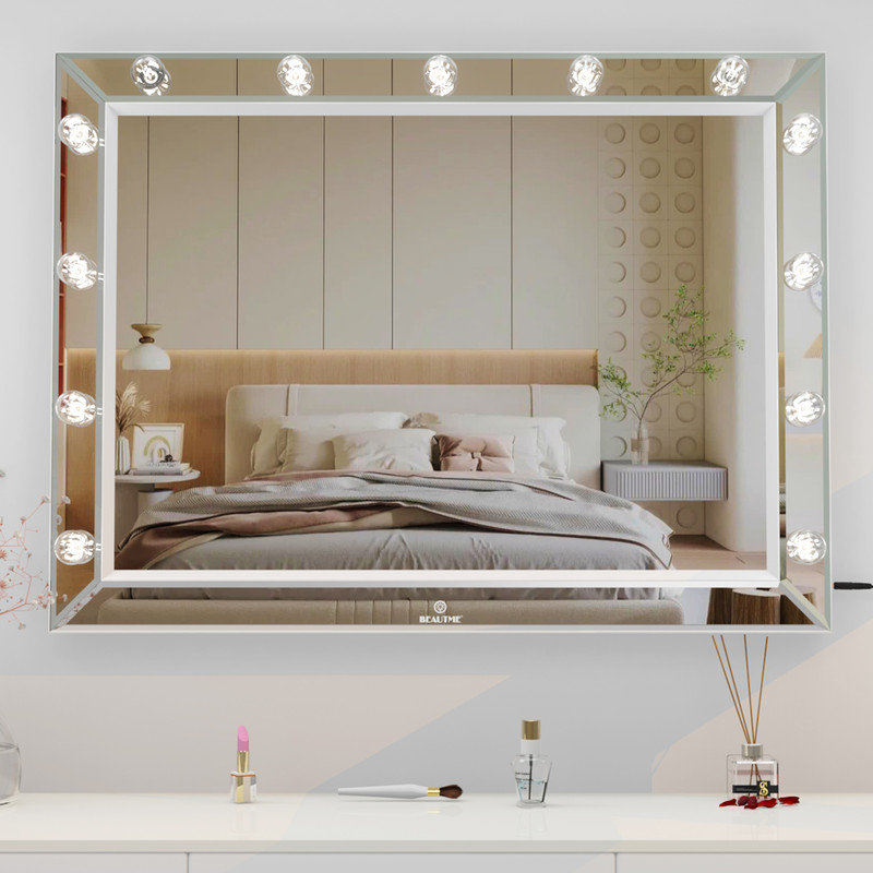 Ivy Bronx Lidmila Aluminum Rectangle LED Wall Mirror | Wayfair