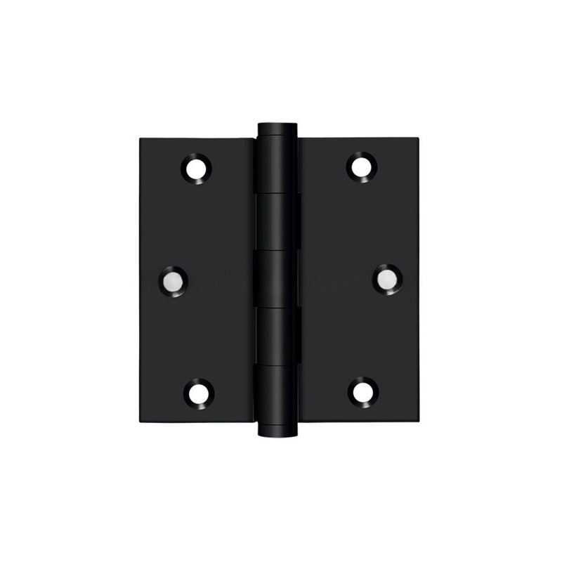 Paire de charnières en laiton massif 3,5 po x SQR Deltana DSB3519-R DSB3519-R noir mat, Peinture noire