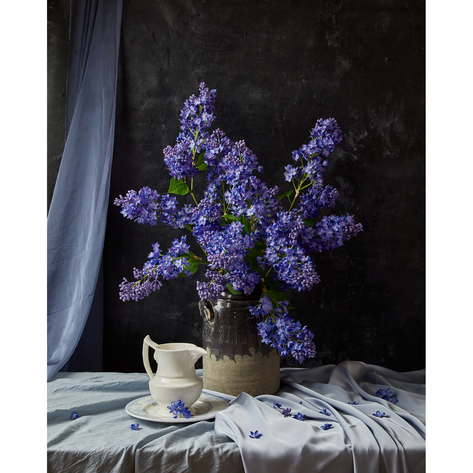Lilac Floral Stems, Blue