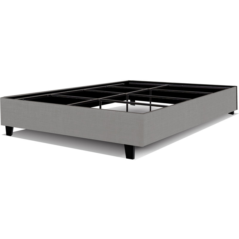 Lit plateforme tapissier 14 po Brin, Très grand, Gris clair