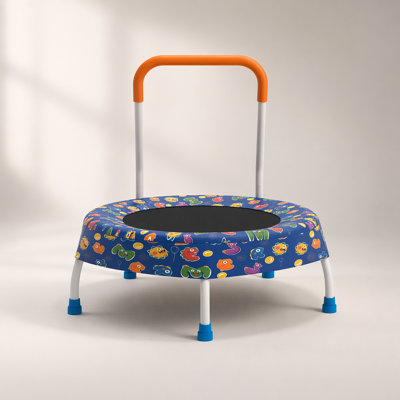 Trampoline 28 po pour tout-petits avec poignée pour enfants 1 an et plus, jouet d'exercice intérieur et extérieur sécuritaire et amusant
