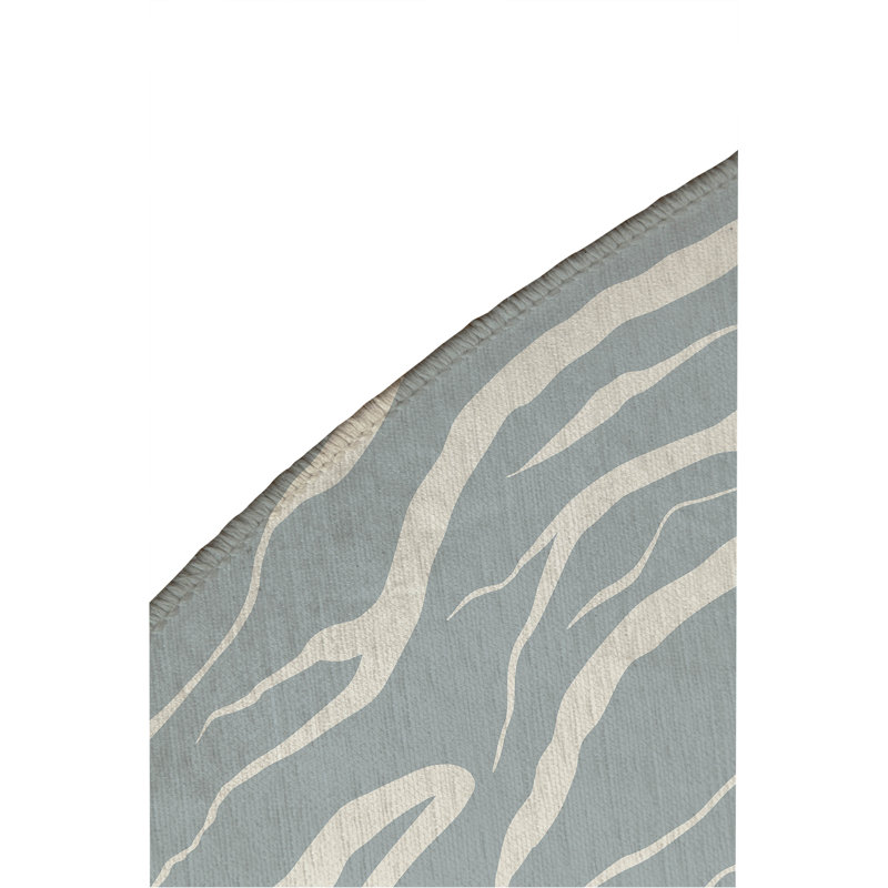 Lush Cracks Non-Slip Outdoor Rug, Round 5'