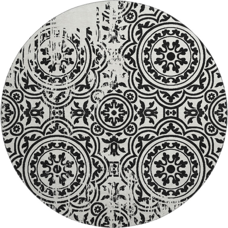 Premium Machine Washable Prisco Black Rug
