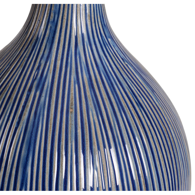 Intaglio Ceramic Table Lamp - Blue, Blue