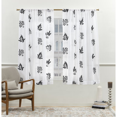Nicole Miller New York Mabel Sheer Rod Pocket Curtain Panels Pair