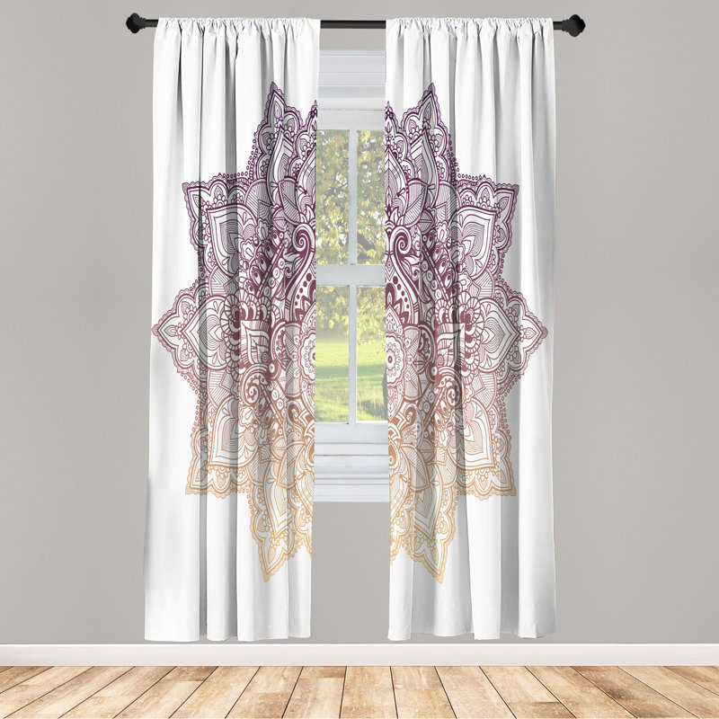 Semi Sheer Curtain Pair, 28" W x 84" L, Dark Violet