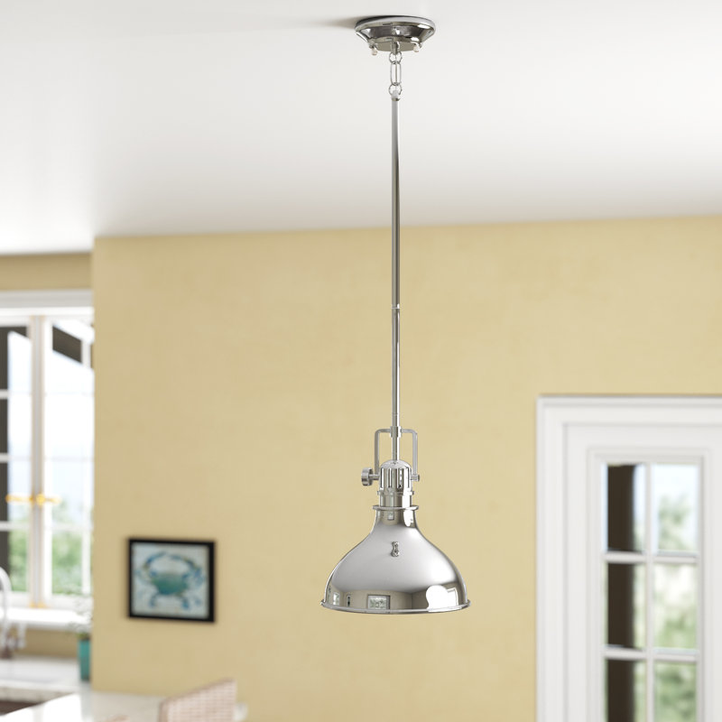 Hatteras Bay 1 - Light Single Pendant, Polished Nickel