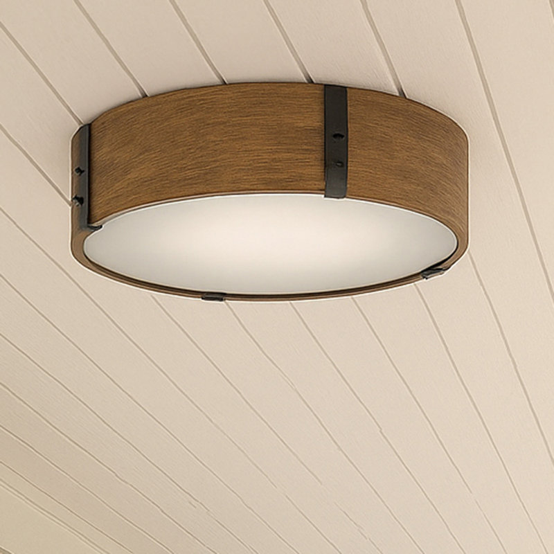 Plafonnier encastré d'extérieur 3 lumières Sawyer, H 4,75 po x l 15 po x P 15 po, Séquoia