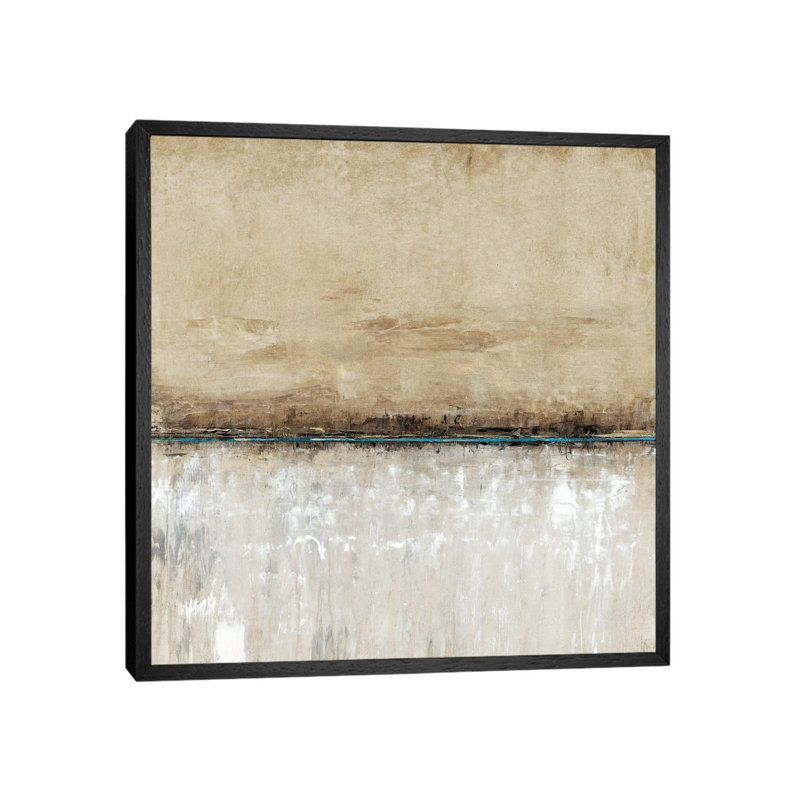 Blue Line I by Tim O'Toole - Painting on Canvas, Black Floater Framed, 45.72 cm H x 45.72 cm W