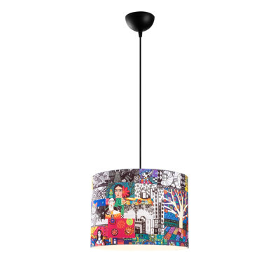 Luminaire suspendu tambour 1 lumière Hilary