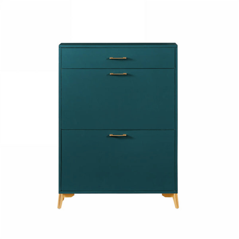 Armoire à chaussures Marthalee, Vert/doré