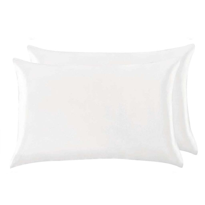 Satin - Set of 2, Queen Pillowcase, White