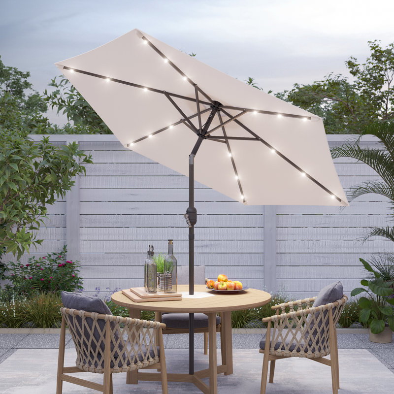 Parasol de marché éclairé 90 po Doras, Beige