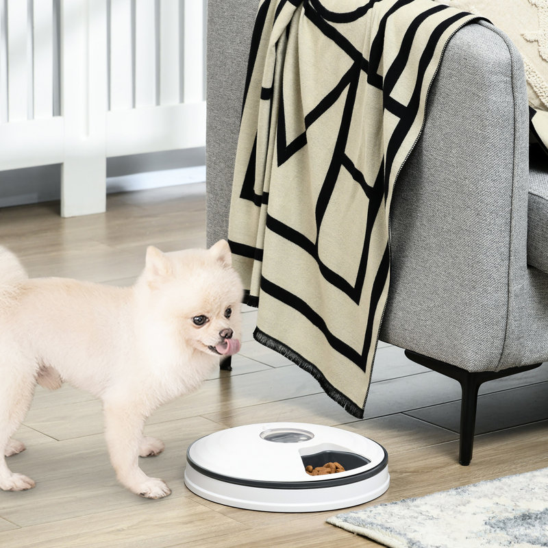 Distributeur de nourriture numérique pour animaux avec minuterie numérique, 6 plateaux de repas, présentoir à nourriture pour chats et chiens, minuterie et