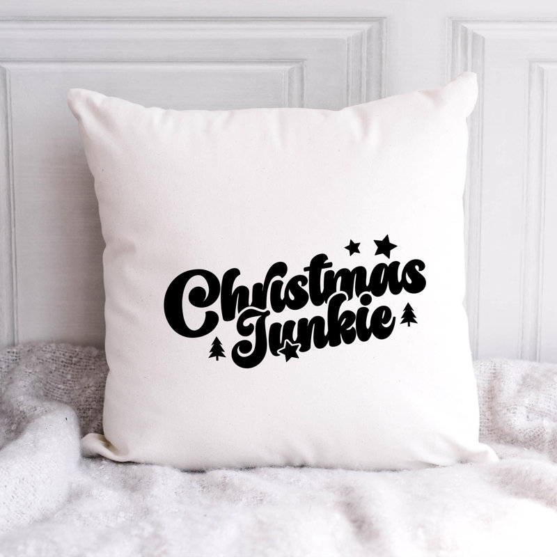 Coussin en polyester Christmas_Noir-09, 18 po x 18 po