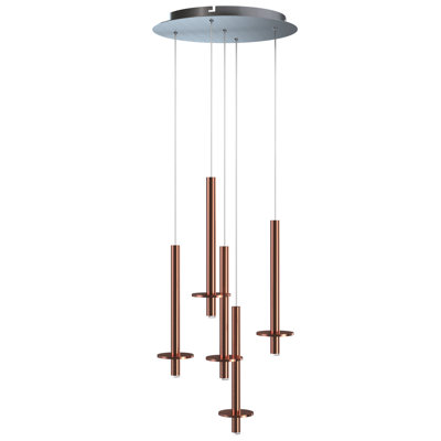 Luminaire suspendu cylindrique à DEL 5 lumières Zakaryan