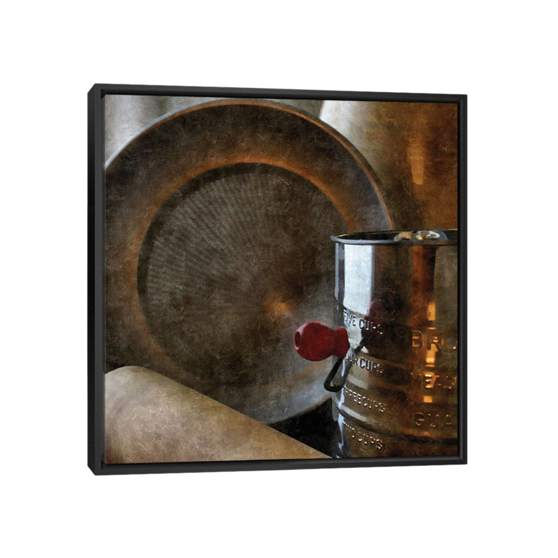 Rustic Kitchen II, Cadre noir, H 12 po x l 12 po x P 1,5 po