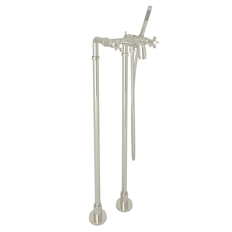 San Giovanni™ Floor Mounted Tub Filler, Polished Nickel, Level