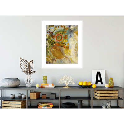 «Deux jeunes filles parmi les fleurs» par Odilon Redon, impression giclée sur cadre