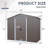 8Ft X 4Ft Outdoor Metal Storage Shed With Metal Foundation-123924164