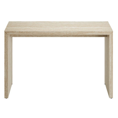 Mirella Faux Travertine Console Table In Travertine
