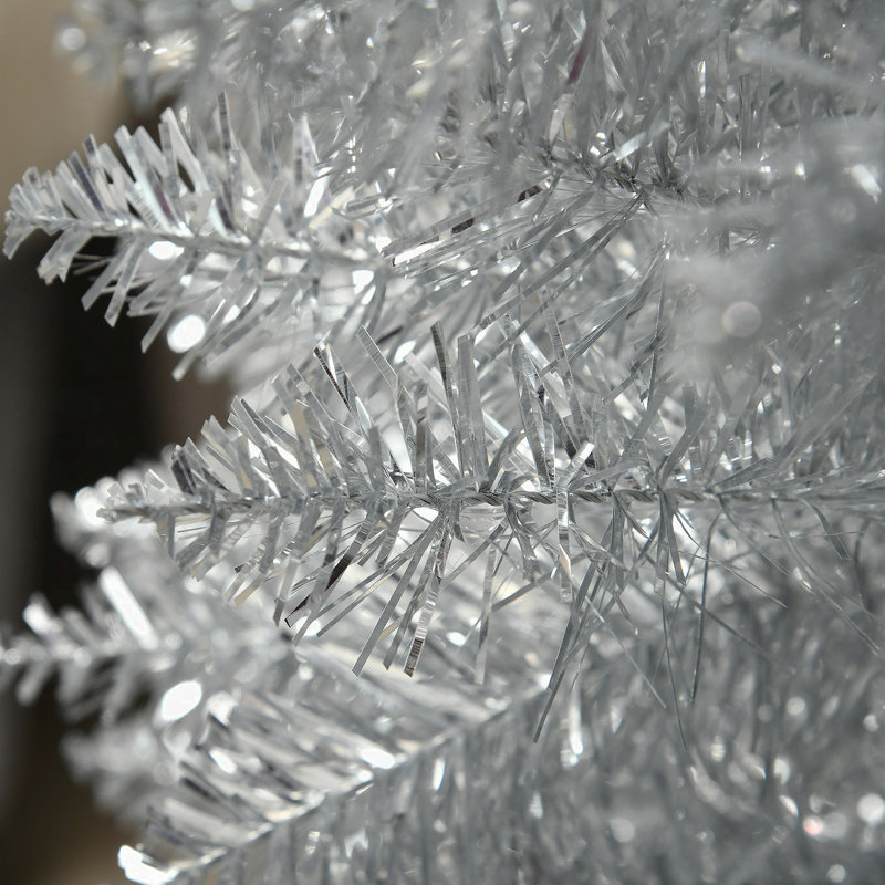 Arbre de Noël artificiel 6 pi avec arbre de Noël mince 6 pi avec 390 branches réalistes et base en plastique, H 5,9 pi