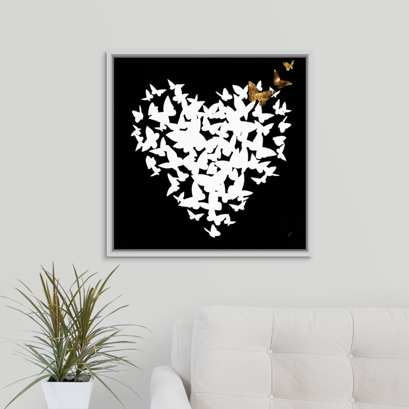 « cardiaque aflutter i », impression sur toile, H 25,7 po x l 25,7 po x p 1,75 po, Cadre flottant blanc
