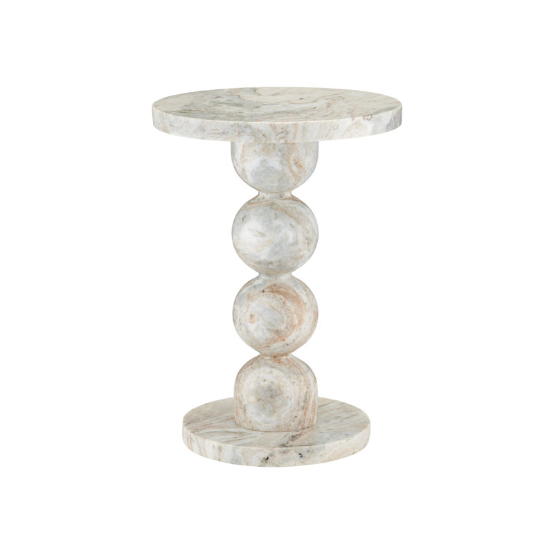 Turner Green Onyx Accent Table, Natural Saawar Marble