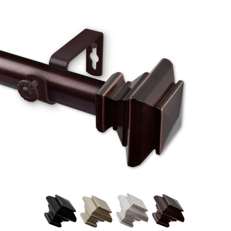 Tringle à rideaux simple 1 po Fern, 160" – 240", Bronze