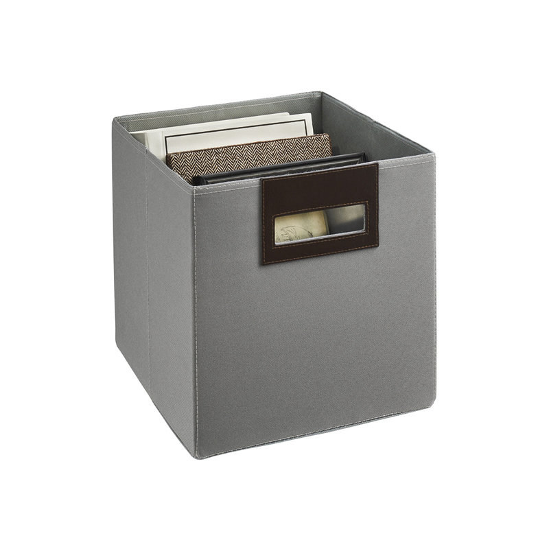 11" Fabric Cube Storage Bin, Gray