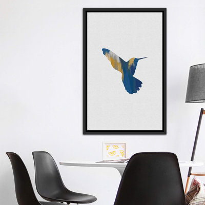 Colibri bleu et jaune II - impression d'art graphique