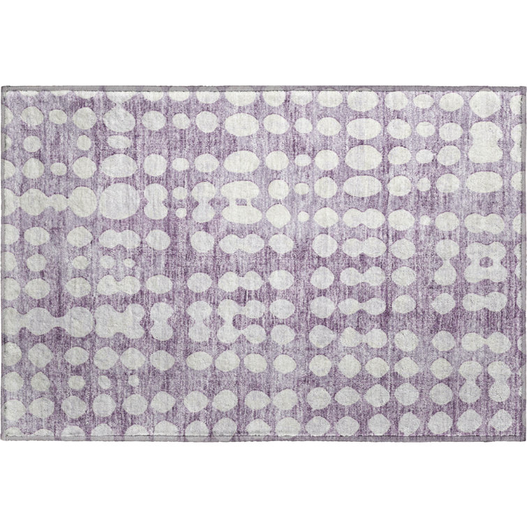 Premium Machine Washable Prisco Purple Rug
